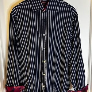 Luciano Visconti Mens Dress Shirt (L)